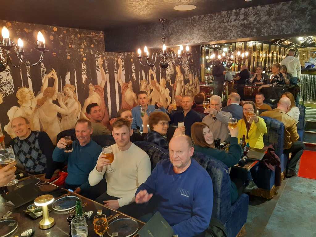 Crowded restaurant, Saturday evening Maldon.
